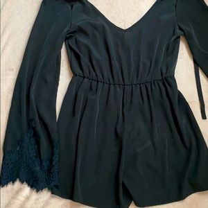 Black Satin Romper